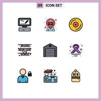 Set of 9 Modern UI Icons Symbols Signs for order delivery dvd eid celebration Editable Vector Design Elements