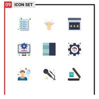 Set of 9 Modern UI Icons Symbols Signs for efficiency grid skull marketing business Editable Vector Design Elements