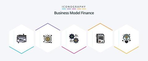 finanzas paquete de iconos de 25 líneas completas que incluye idea. financiero. dinero. legal. certificado vector