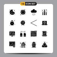 paquete de iconos vectoriales de stock de 16 signos y símbolos de línea para elementos de diseño vectorial editables de luz de alarma de señal de tiempo de recordatorio vector