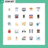 Pack of 25 Modern Flat Colors Signs and Symbols for Web Print Media such as configuration finance analytics business sky Editable Vector Design Elements