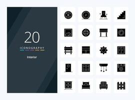 20 Interior Solid Glyph icon for presentation vector