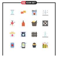 Modern Set of 16 Flat Colors Pictograph of design eid page decoration halloween Editable Pack of Creative Vector Design Elements