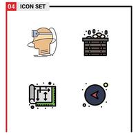 User Interface Pack of 4 Basic Filledline Flat Colors of human architect user spa home Editable Vector Design Elements