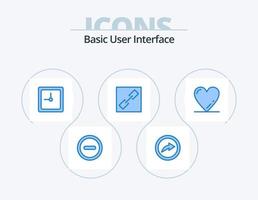 paquete de iconos azul básico 5 diseño de iconos. . . hora. amar. corazón vector