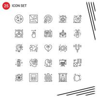 25 Thematic Vector Lines and Editable Symbols of studies religion development waste gas Editable Vector Design Elements