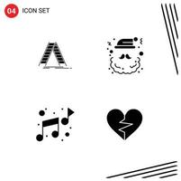 Universal Solid Glyphs Set for Web and Mobile Applications ladder music repair santa sound Editable Vector Design Elements