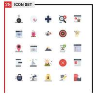 Pictogram Set of 25 Simple Flat Colors of email report security data browser Editable Vector Design Elements