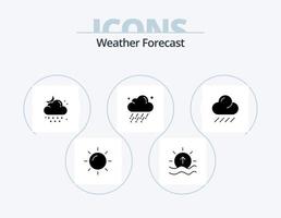 paquete de iconos de glifos meteorológicos 5 diseño de iconos. nube. clima. nube. lluvia. luna vector