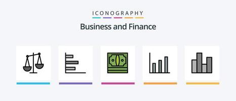 la línea de finanzas llenó el paquete de 5 íconos que incluye . por ciento. junta. Finanzas. Finanzas. diseño de iconos creativos vector