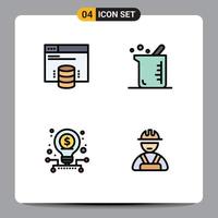 4 Creative Icons Modern Signs and Symbols of hosting website investment web biology stock Editable Vector Design Elements