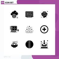 9 Creative Icons Modern Signs and Symbols of tool design screen heart strawberry Editable Vector Design Elements