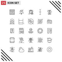 Stock Vector Icon Pack of 25 Line Signs and Symbols for reward cup wifi input timer Editable Vector Design Elements