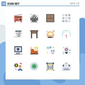 paquete de iconos de vector de stock de 16 signos y símbolos de línea para programar gabinetes de com código diseño web paquete editable de elementos de diseño de vector creativo