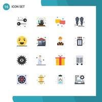 Set of 16 Modern UI Icons Symbols Signs for halloween find chat explore camp Editable Pack of Creative Vector Design Elements