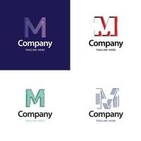 Letter M Big Logo Pack Design Creative Modern logos design for your business vector