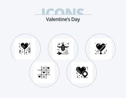 Valentines Day Glyph Icon Pack 5 Icon Design. gender. love. balloon. heart. flight vector