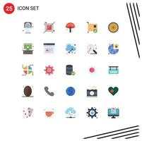 Set of 25 Commercial Flat Colors pack for flag hardware food devices computers Editable Vector Design Elements