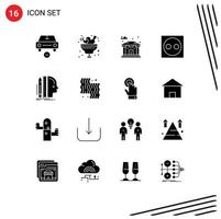 Pictogram Set of 16 Simple Solid Glyphs of hardware electronic ice electric bank Editable Vector Design Elements