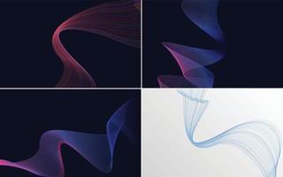 Boost your presentations with this set of 4 vector line backgrounds
