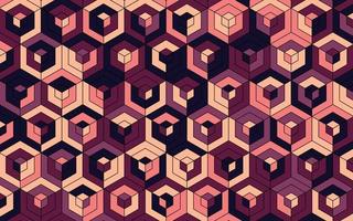 fondo de banner hexagonal de bloque rojo 3d vector