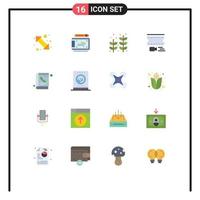 16 iconos creativos signos y símbolos modernos de carrete de película de libro árbol de película wacom paquete editable de elementos creativos de diseño de vectores