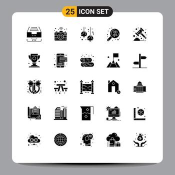 25 Solid Glyph concept for Websites Mobile and Apps auction exchange bulb data analysis lights Editable Vector Design Elements