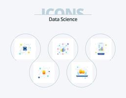 paquete de iconos planos de ciencia de datos 5 diseño de iconos. móvil. consultar. base de datos. conexión. análisis vector