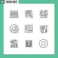 Modern Set of 9 Outlines and symbols such as audio gadget box disc computers Editable Vector Design Elements