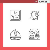 User Interface Pack of 4 Basic Filledline Flat Colors of broken boat communication idea autumn Editable Vector Design Elements