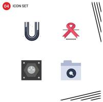 Mobile Interface Flat Icon Set of 4 Pictograms of mechanical energy plumbing ribbon power Editable Vector Design Elements