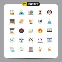 Set of 25 Modern UI Icons Symbols Signs for illustration artwork locked bulb night Editable Vector Design Elements