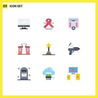 Pack of 9 Modern Flat Colors Signs and Symbols for Web Print Media such as speaker election medical democracy weight Editable Vector Design Elements