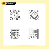 Universal Icon Symbols Group of 4 Modern Filledline Flat Colors of business watch quick accessory hosting Editable Vector Design Elements