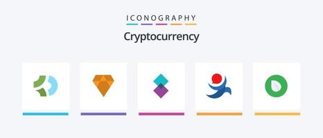 Cryptocurrency Flat 5 Icon Pack Including coin. crypto currency. shift. crypto. golos. Creative Icons Design vector