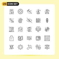 25 Creative Icons Modern Signs and Symbols of sportsman exerciser construction athlete spa Editable Vector Design Elements
