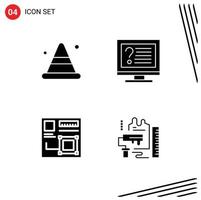 4 Creative Icons Modern Signs and Symbols of alert art road desktop design Editable Vector Design Elements