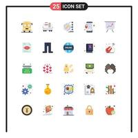 Modern Set of 25 Flat Colors and symbols such as file board biochemical mobile encryption Editable Vector Design Elements
