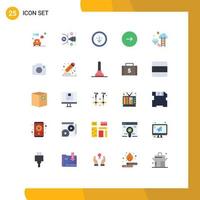 25 Universal Flat Color Signs Symbols of music forward editable control import Editable Vector Design Elements