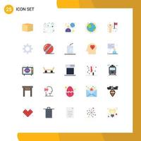 Set of 25 Modern UI Icons Symbols Signs for finance hotel connection internet globe Editable Vector Design Elements