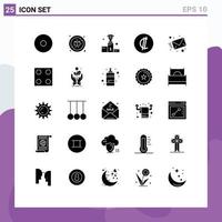 Stock Vector Icon Pack of 25 Line Signs and Symbols for web mail medal email currency Editable Vector Design Elements