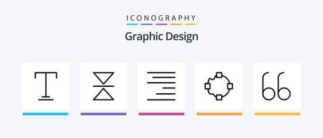 paquete de iconos de la línea de diseño 5 que incluye . vertical. derecho. distribuir. diseño de iconos creativos vector