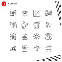 16 Creative Icons Modern Signs and Symbols of file creative earth path road Editable Vector Design Elements