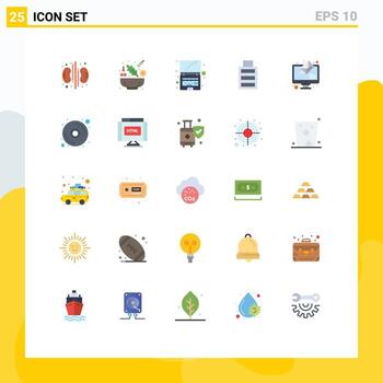 25 Universal Flat Colors Set for Web and Mobile Applications cd send laptop online simple Editable Vector Design Elements