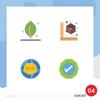 paquete de iconos de vector de stock de 4 signos y símbolos de línea para ecología impresora de cubo de internet elementos de diseño de vector editables ecológicos