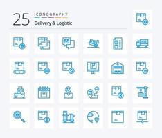 Delivery And Logistic 25 Blue Color icon pack including logistic. delivery. logistic. shipping. feedback vector