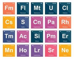 20 Preiodic table of the elements Icon Pack Design vector