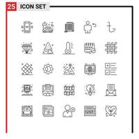 Set of 25 Modern UI Icons Symbols Signs for return body smart back novel Editable Vector Design Elements