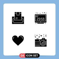 4 Creative Icons Modern Signs and Symbols of buy display money computer love Editable Vector Design Elements