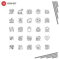 Universal Icon Symbols Group of 25 Modern Lines of chart analytics daybed scarecrow farm Editable Vector Design Elements